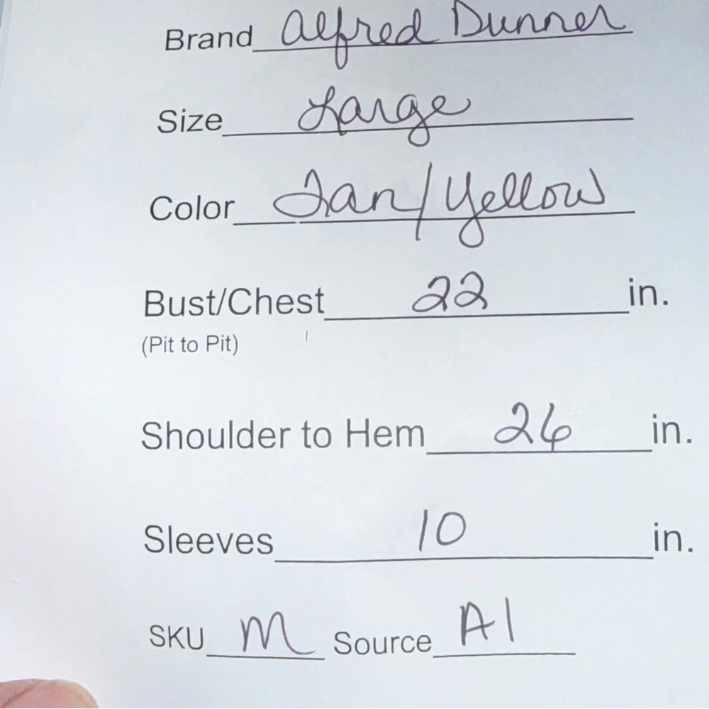 Alfred Dunner Pale Yellow/Tan Cable Knit Short Sleeve Sweater Top L - Picture 7 of 7